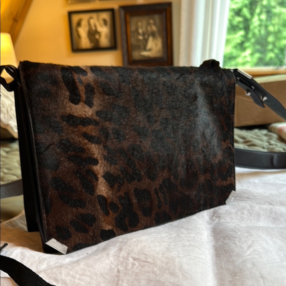 All Saints Leopard Print Crossbody Bag